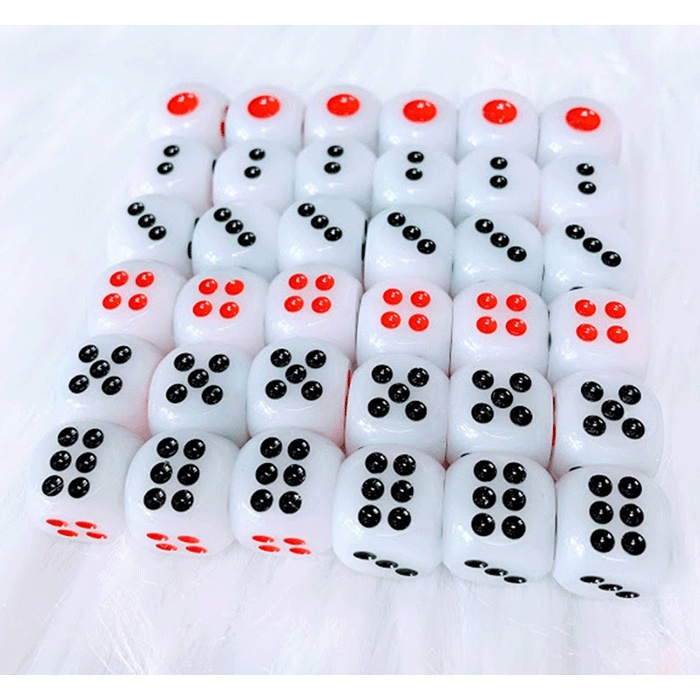 1 VIÊN xí ngầu cao cấp 12 li (12mm) (xúc xắc cao cấp, xí ngầu xương)