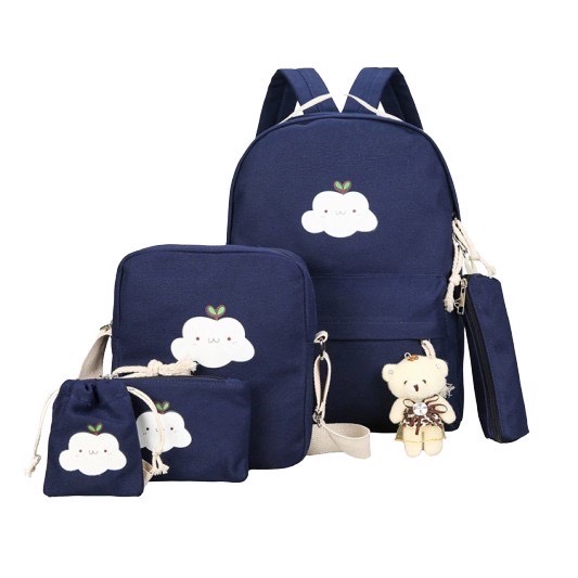 [HCM]{ GIÁ SỈ } COMBO Bộ 5 Balô Gồm Balô Túi Ipad Ví Túi RútHộp Bút Họa tiết ĐÁM MÂY