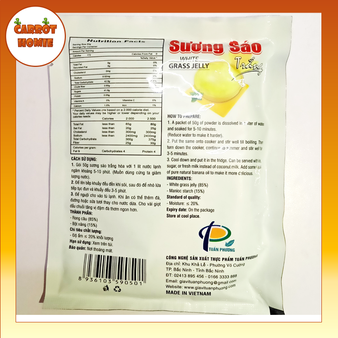 03 gói bột sương sáo trắng 50g