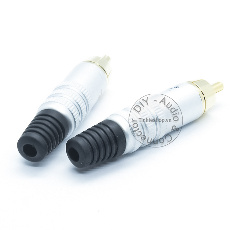 2 chiếc - Đầu jack hàn dây cáp AV Audio Video Coaxial Goldsnake gold 24K chuôi cao su co dãn