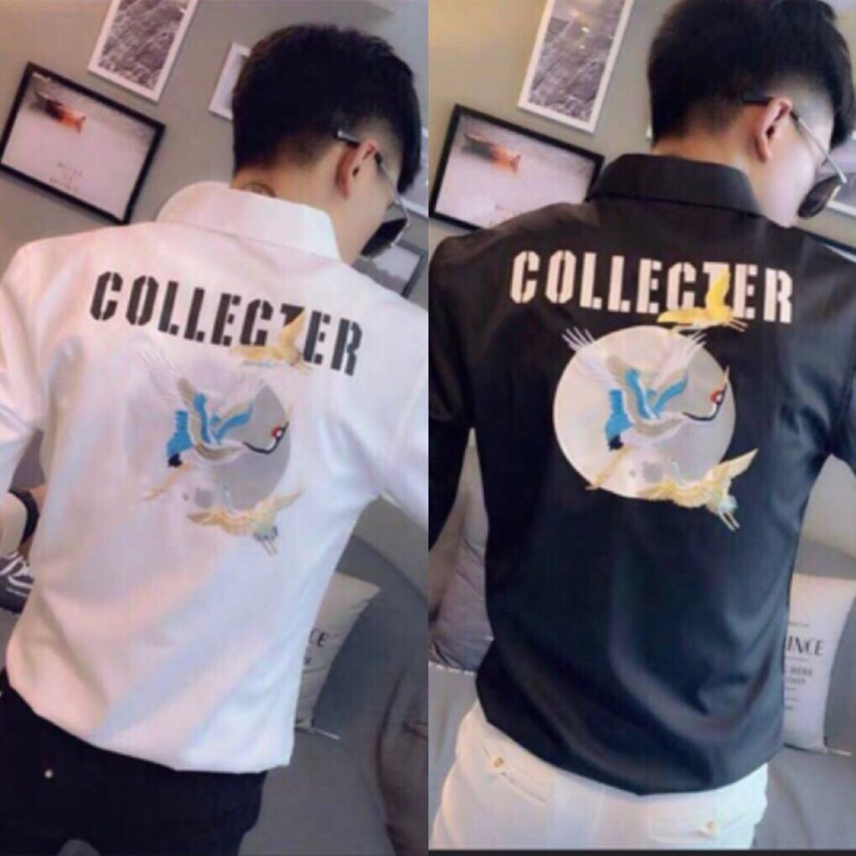 [HCM]ÁO SƠ MI TRẮNG ĐEN COLLECTER SIÊU XINH