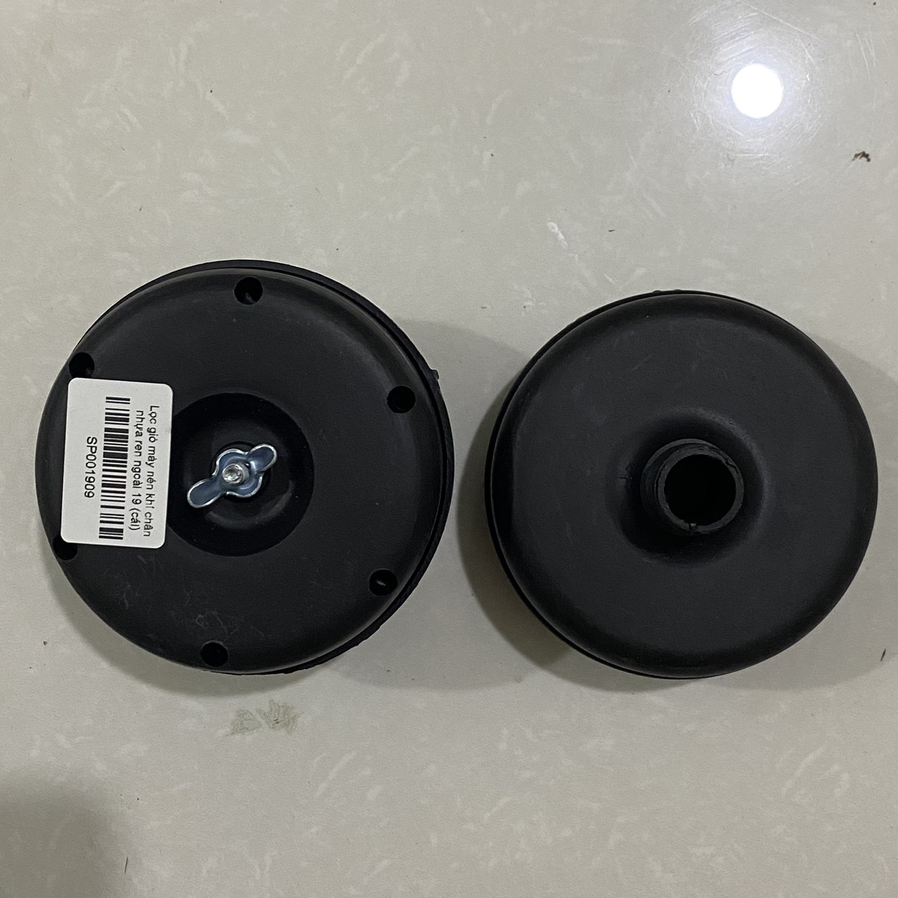 Bộ Air lọc gió máy nén khí - máy hơi đầu liền và dây đai thông dụng (có 3 size ren ngoài 16mm, 19mm và 20mm)