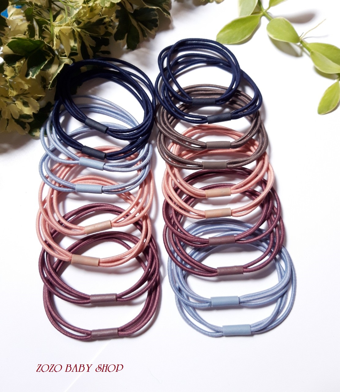 Set 5 dây cột tóc thun (3 sợi) đơn giản ( Hình thật, dây bền đẹp, người lớn trẻ nhỏ đều dùng được)