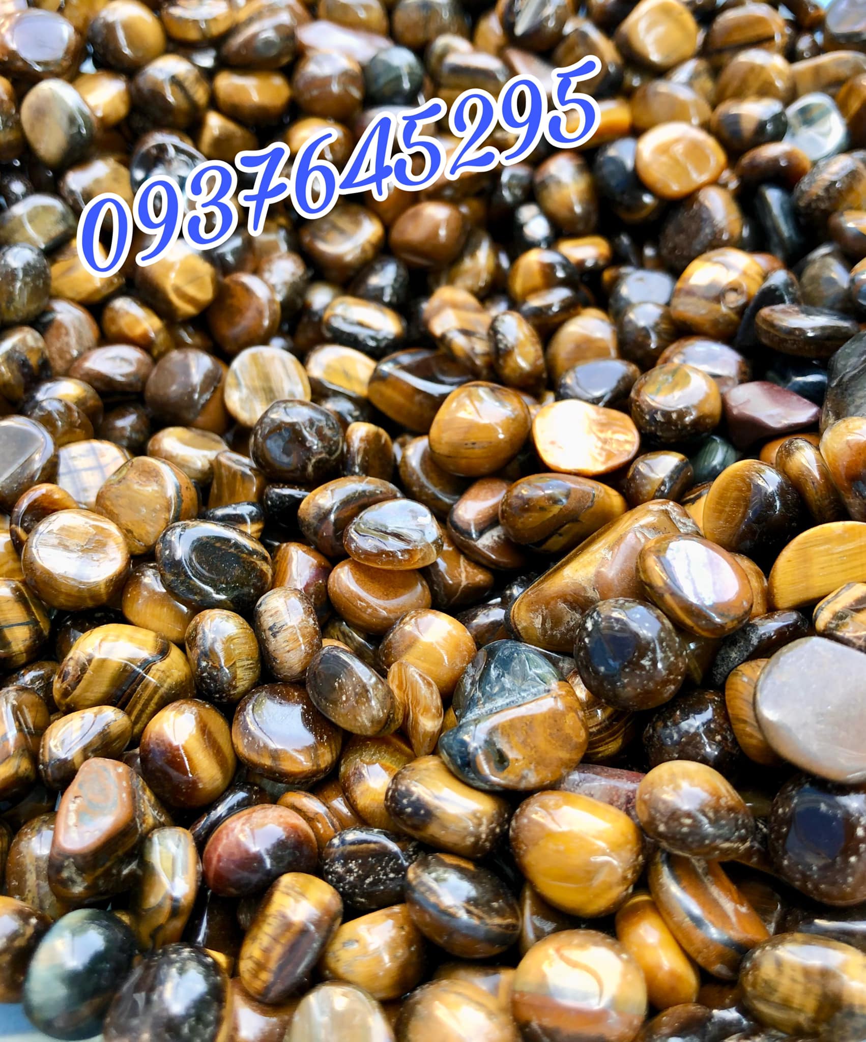 Đá vụn mắt hổ mài bóng đẹp 100g