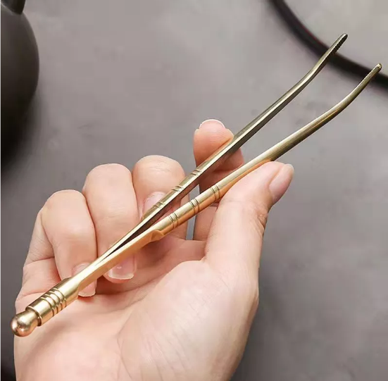 Kẹp trà đạo kẹp gắp chén trà bằng đồng