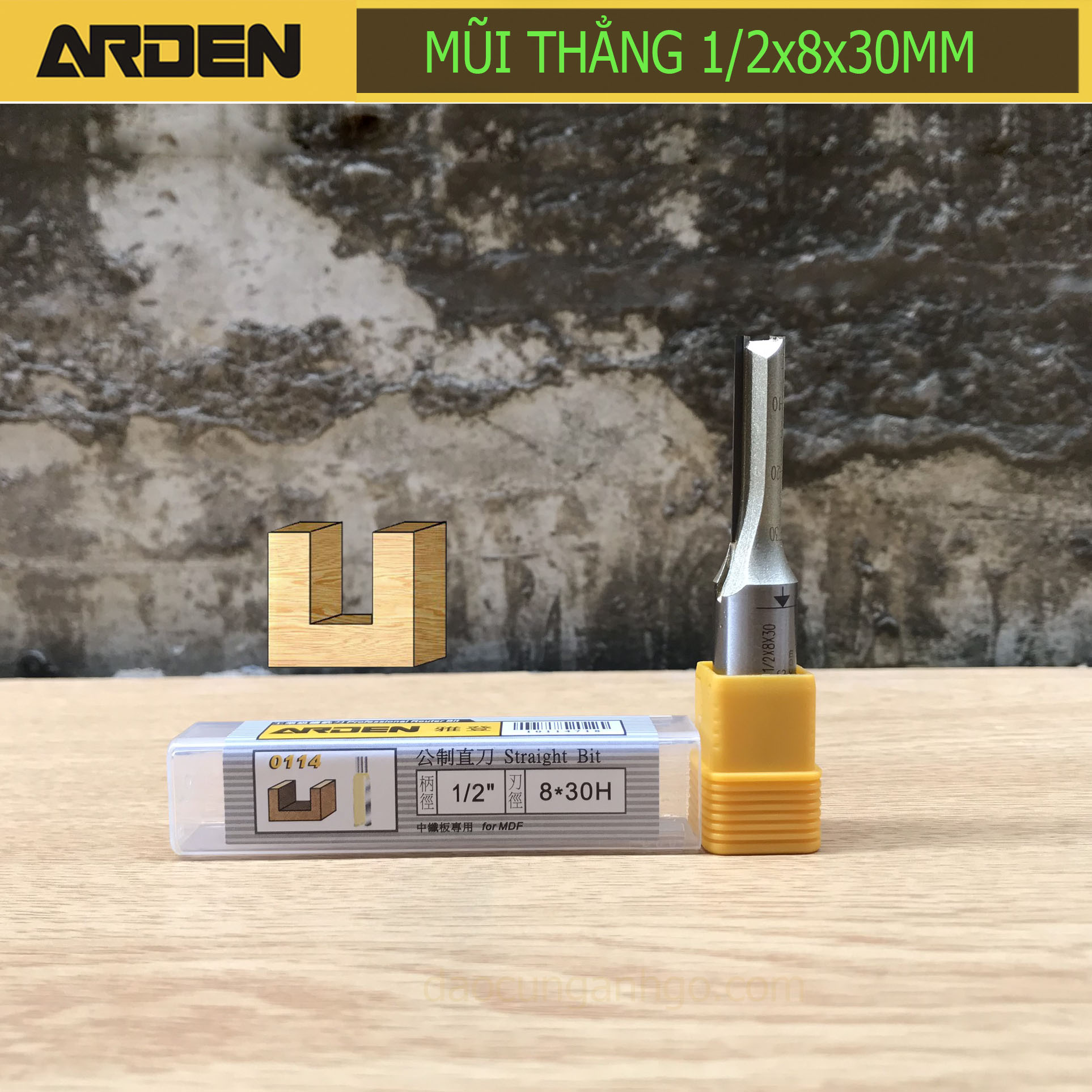 [HCM]ARDEN - Mũi phay gỗ 6-12mm Cốt 12.7mm