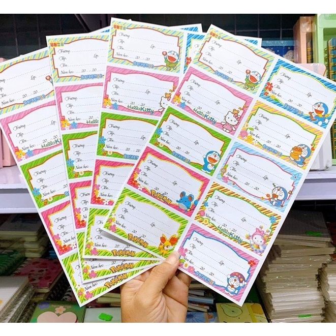 COMBO 30 Set Nhãn Vở Có Keo Dán Sẵn