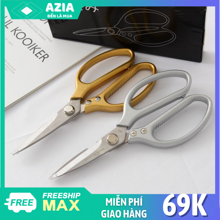Kéo nhật đa năng - kapusi sk5. kéo nhật lưỡi thép siêu sắc, kéo đa năng cắt thịt gà, cắt vây cá, cắt nhôm, tỉa cành