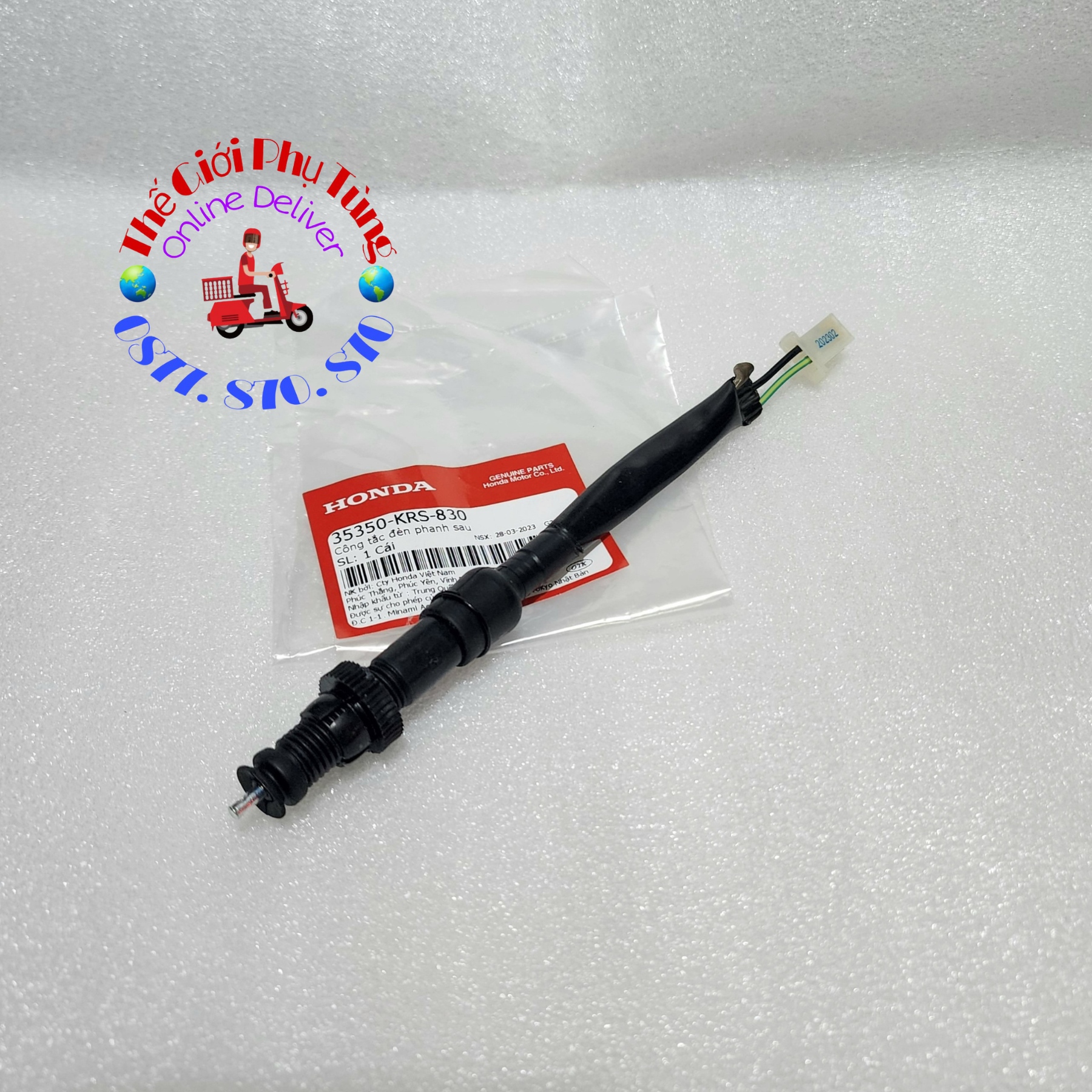 Công tắc đèn phanh sau, stop chân wave, dream zin honda vn - 35350-krs-830