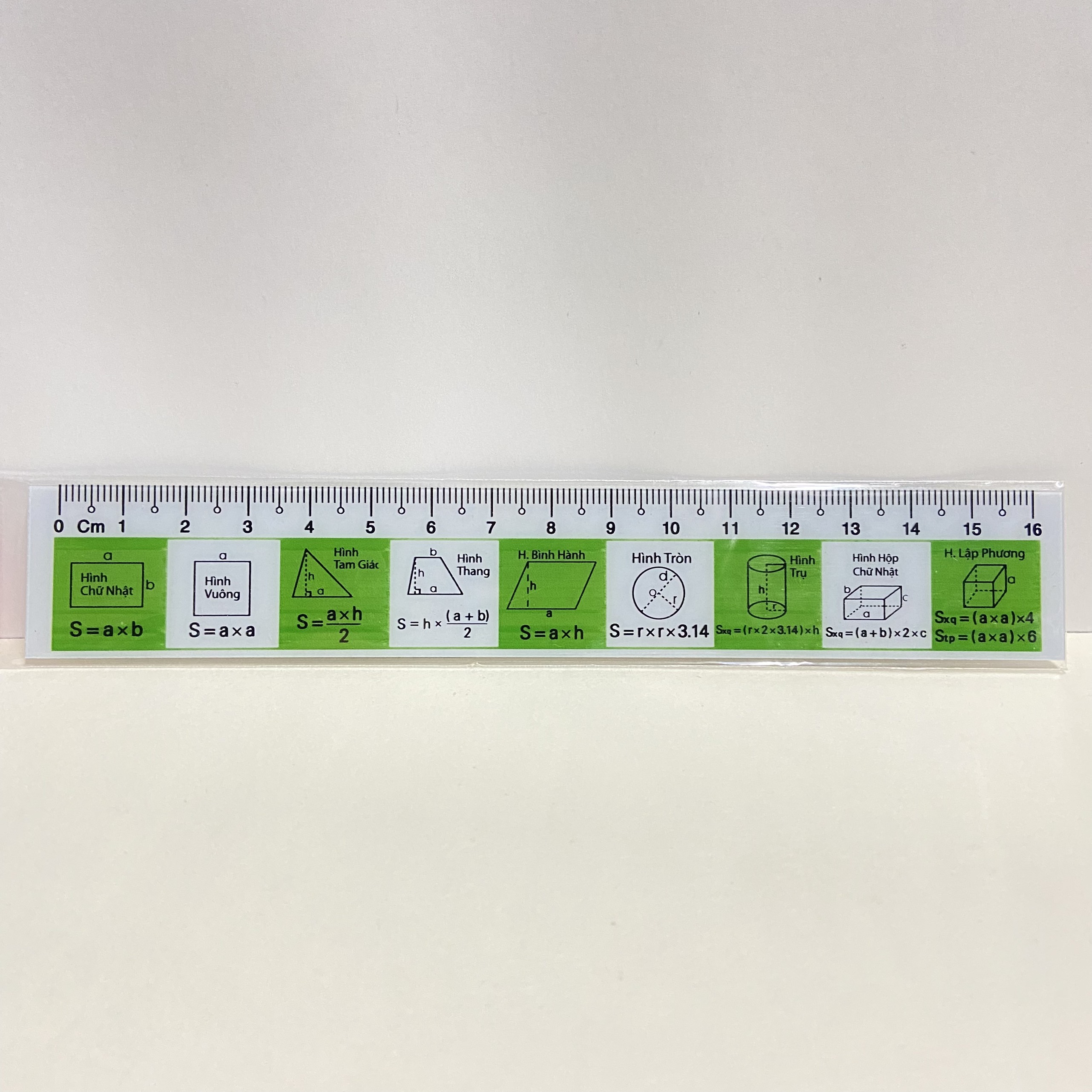 Combo 2 Thước 16cm WinQ T-16 (kết hợp bảng cửu chương và công thức toán học)