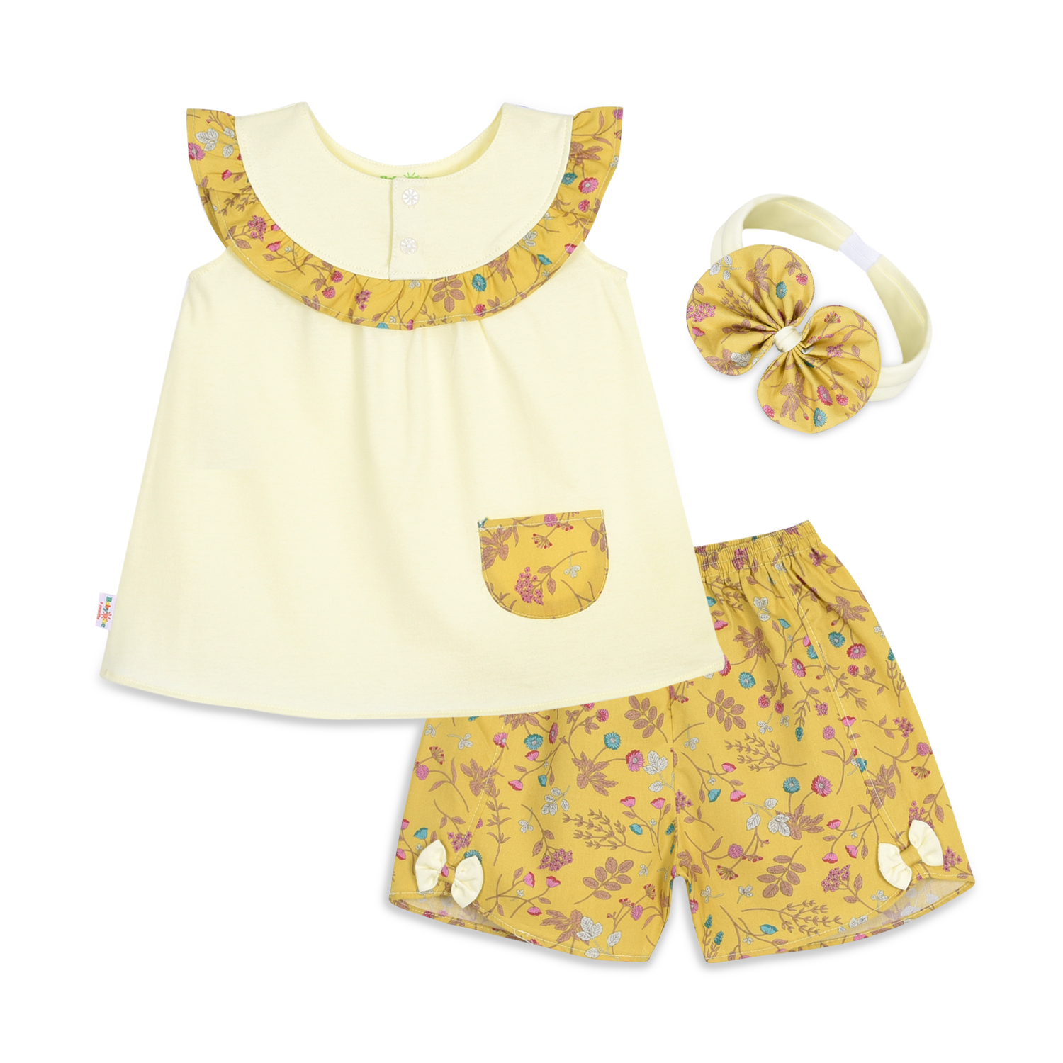 Baby Girl's Short Sleeveless Set 1339 - Babyone