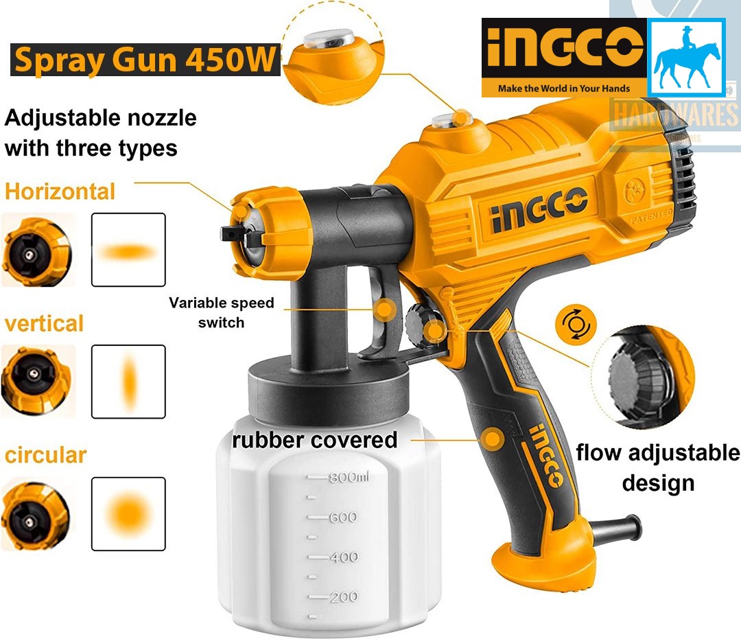MÁY PHUN SƠN DÙNG ĐIỆN INGCO 450W SPG3508