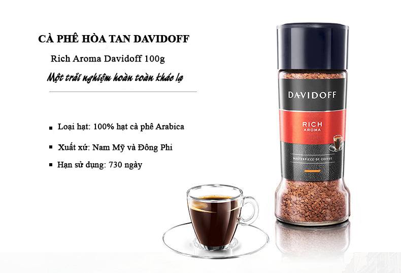 Cà phê hòa tan - Davidoff Café các loại lọ 100gram