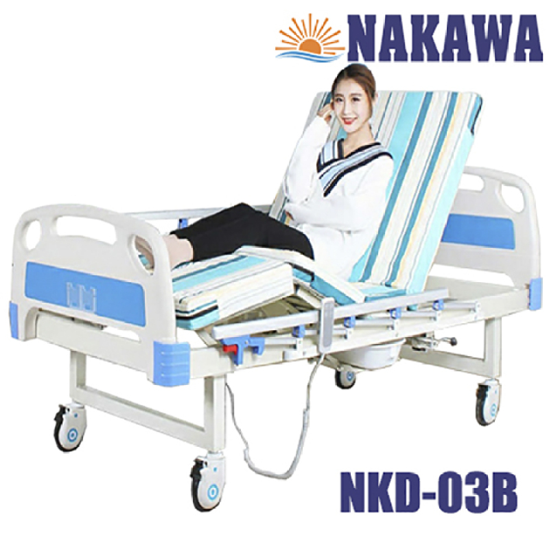 giường y tế điện đa năng có bô vệ sinh NAKAWA NKD-03B, giường bệnh nhân giá rẻ -[Giá:11.990.000]- Giường bệnh viện viện đa chức năng, nursing bed cao cấp
