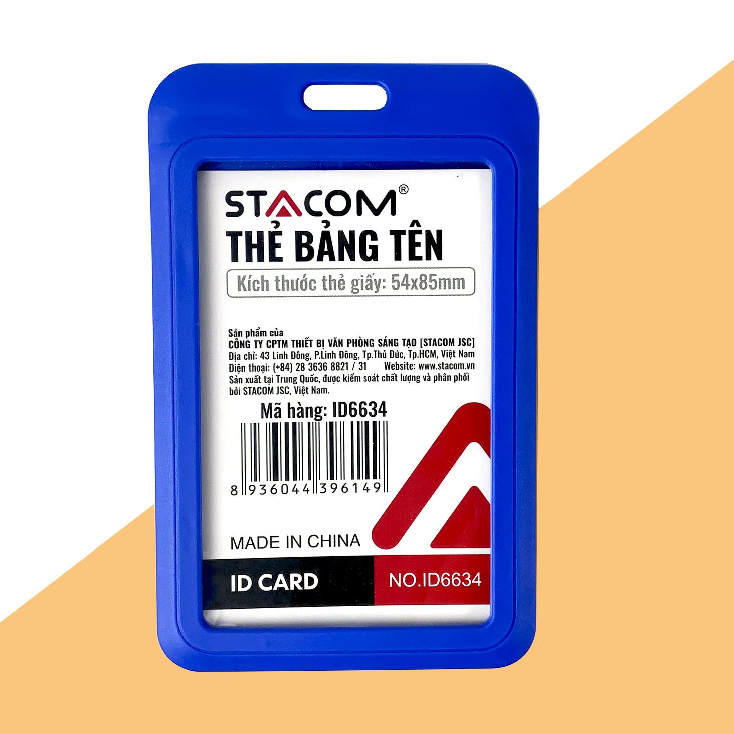 Thẻ đeo bảng tên cao cấp STACOM dáng đứng ID6634 (chưa kèm dây)
