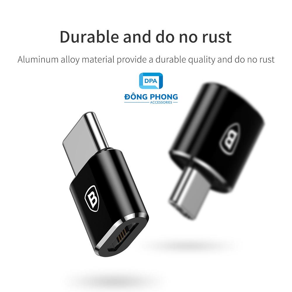Đầu Chuyển Cổng Micro USB Sang Type C Chính Hãng Baseus
