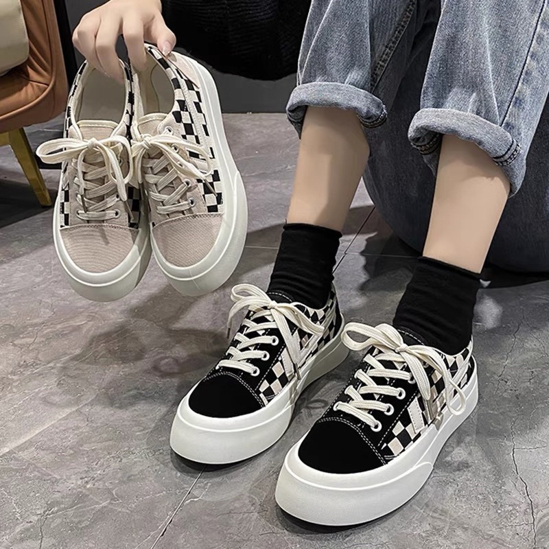 Giày Thể Thao Nữ Cá Tính 2 Vạch Độn Đế