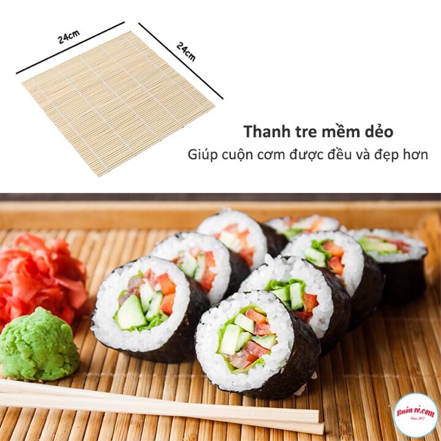 Mành Tre Cuộn Sushi - Cuộn Cơm Rong Biển Kimbap