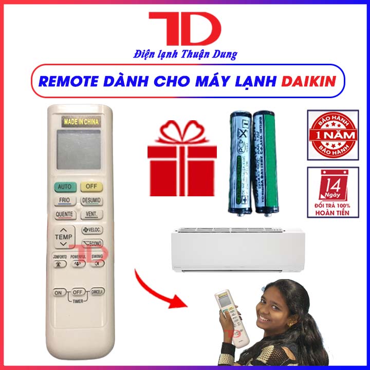 Remote điều khiển điều hòa dành cho máy lạnh Daikin Inverter mới - Điện Lạnh Thuận Dung