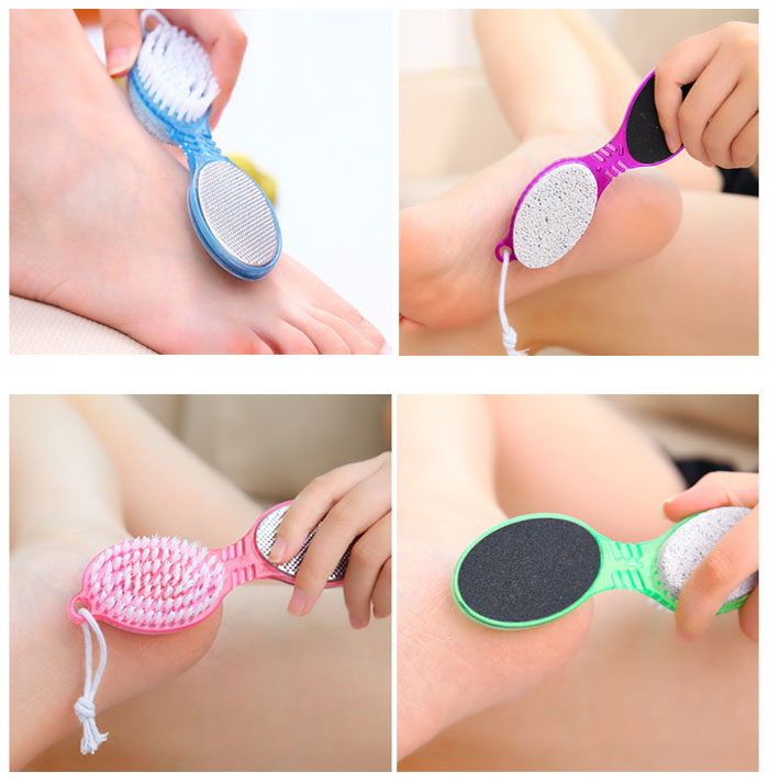 Combo 2 Dụng Cụ Chà Gót Chân 4 Mặt - Đá Chà Chân Bọt Biển - Chà Gót Chân Tẩy Da Chết Tại Nhà , Mài Gót Chân Bọt Biển 4 Trong 1 Tiện Ích