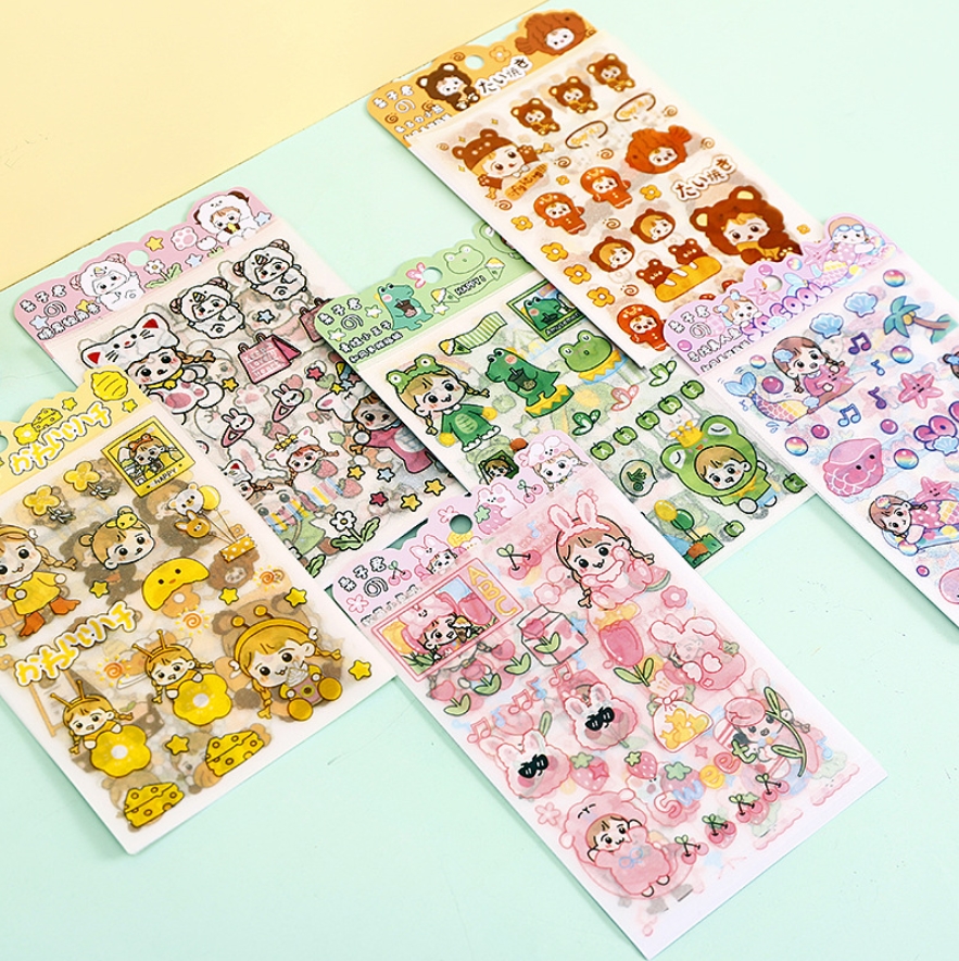 Bộ 4 tấm sticker hình dán Pink point | BSB089