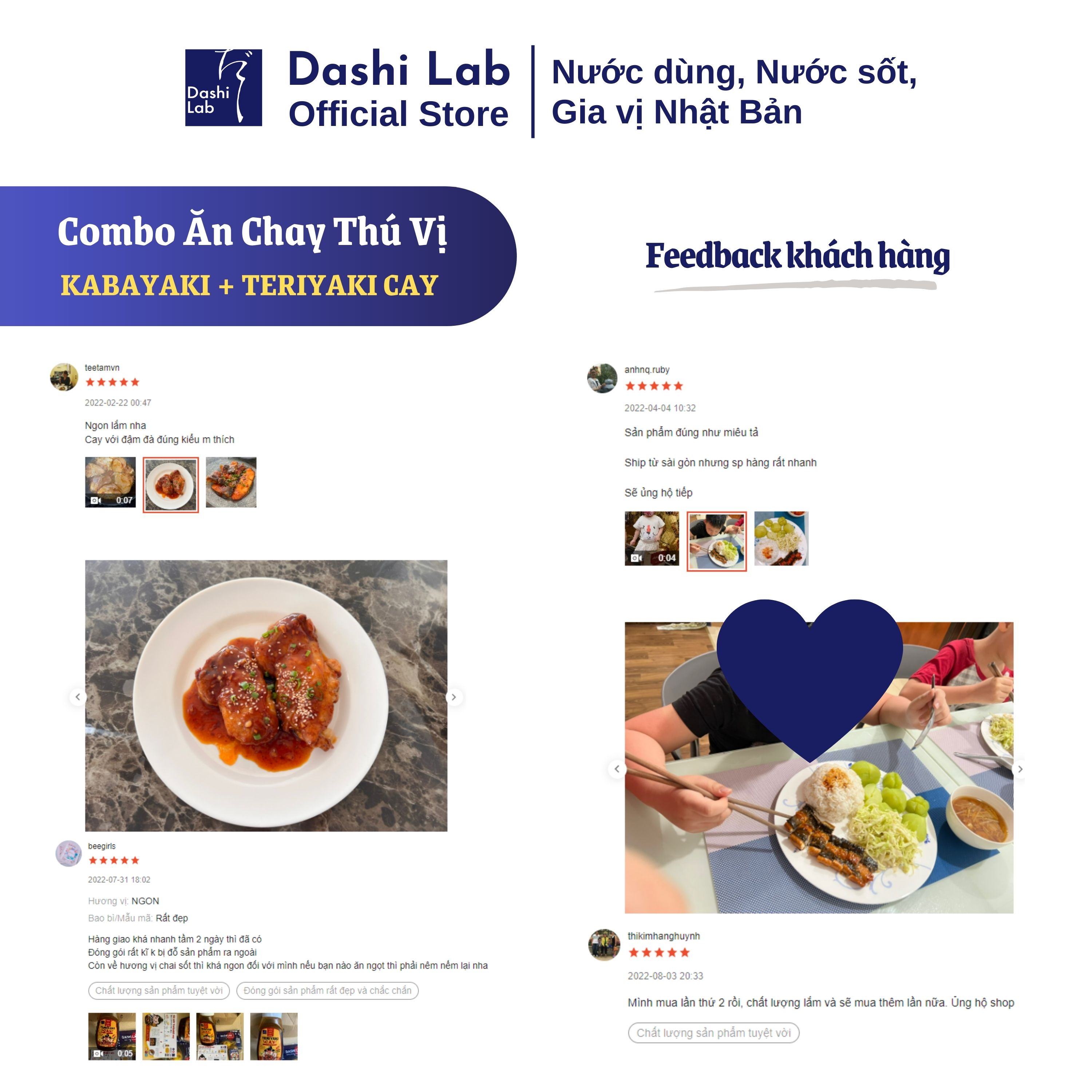 Combo Ăn chay thú vị (1 chai Kabayaki 340g, 1 chai Teriyaki Cay 340g) - Dashi Lab