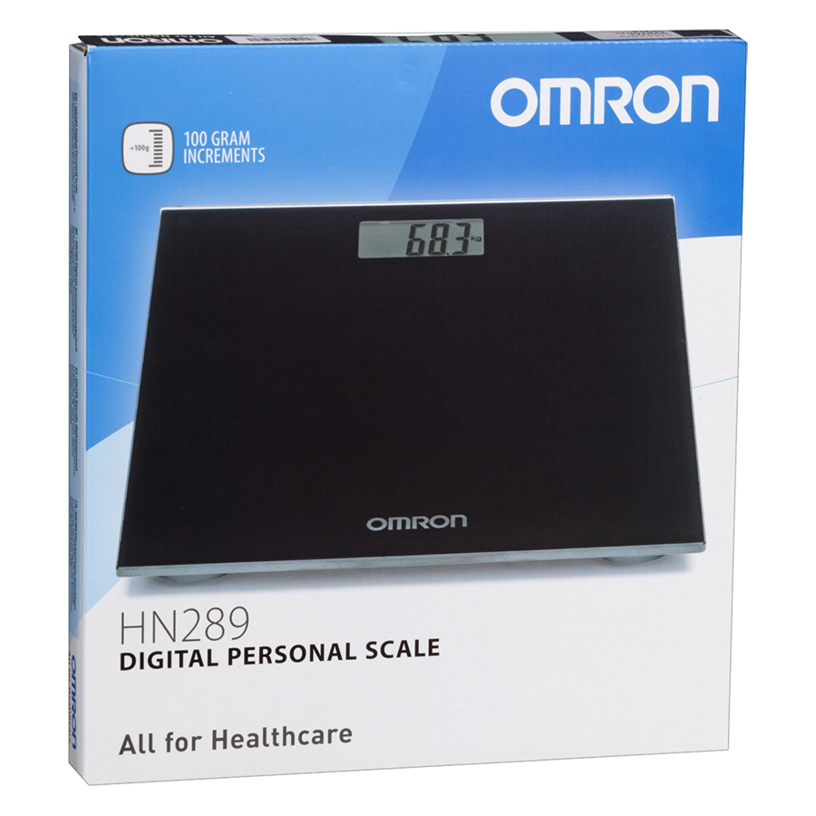 Cân sức khoẻ điện tử mặt kinh cường lực Omron HN-289 (Xanh Hoặc Đen shop giao ngẫu nhiên )