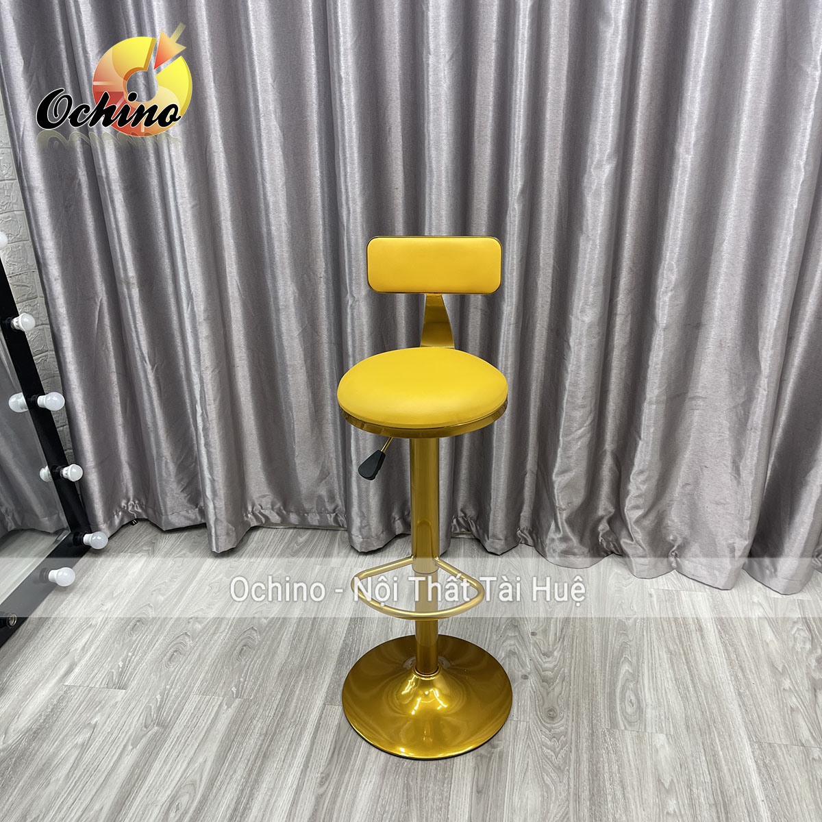 Ghế bar, ghế trang điểm chân mạ vàng cao cấp