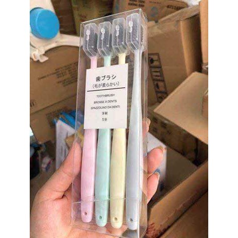 Sét 4 bàn chải muji lúa mạch