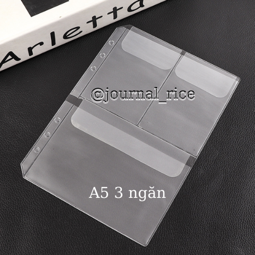 Túi nhựa túi zip gắn sổ còng A4 B5 A5 A6