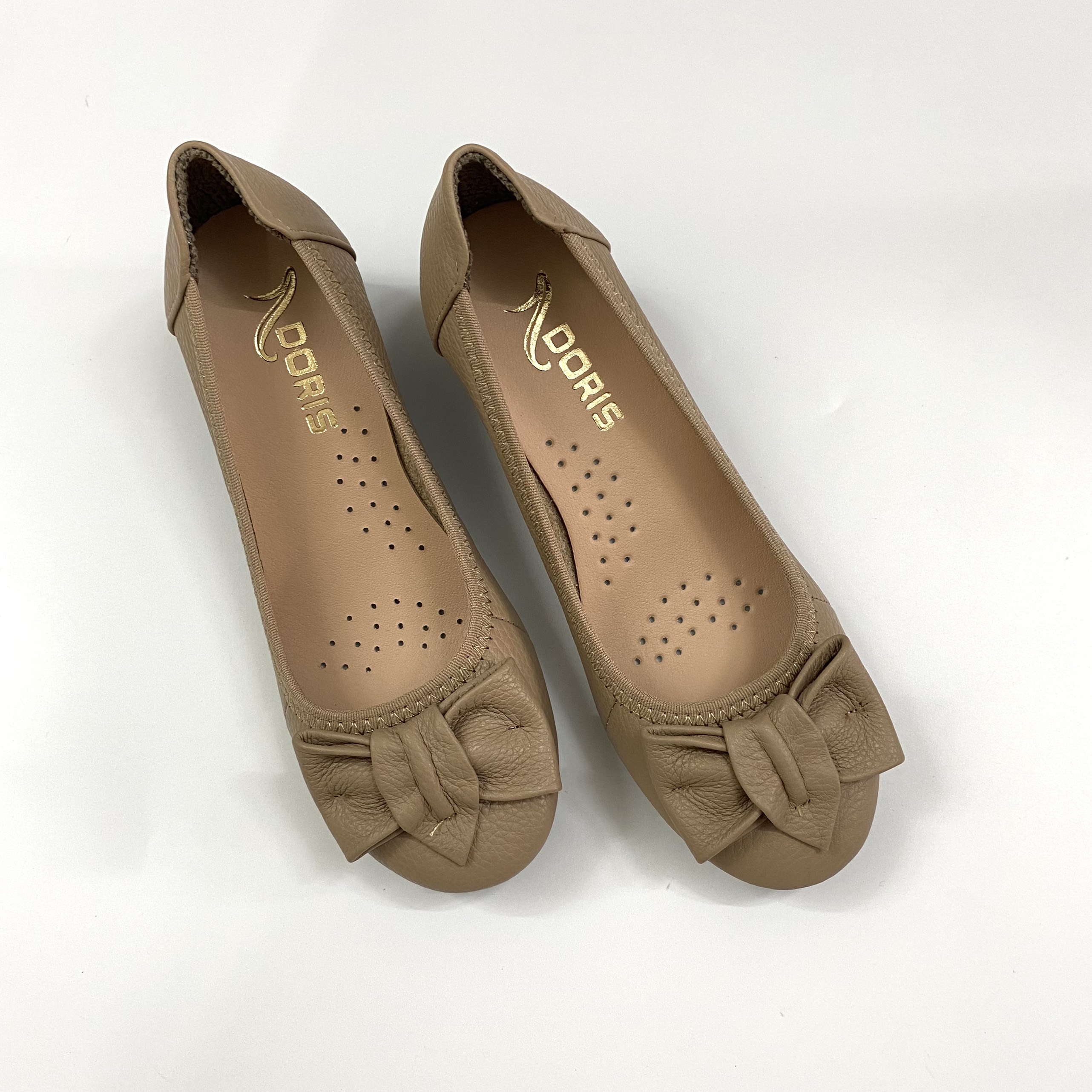 Giày Búp Bê Da Thật Đế Xuồng 5cm Mũi Tròn Doris DR507