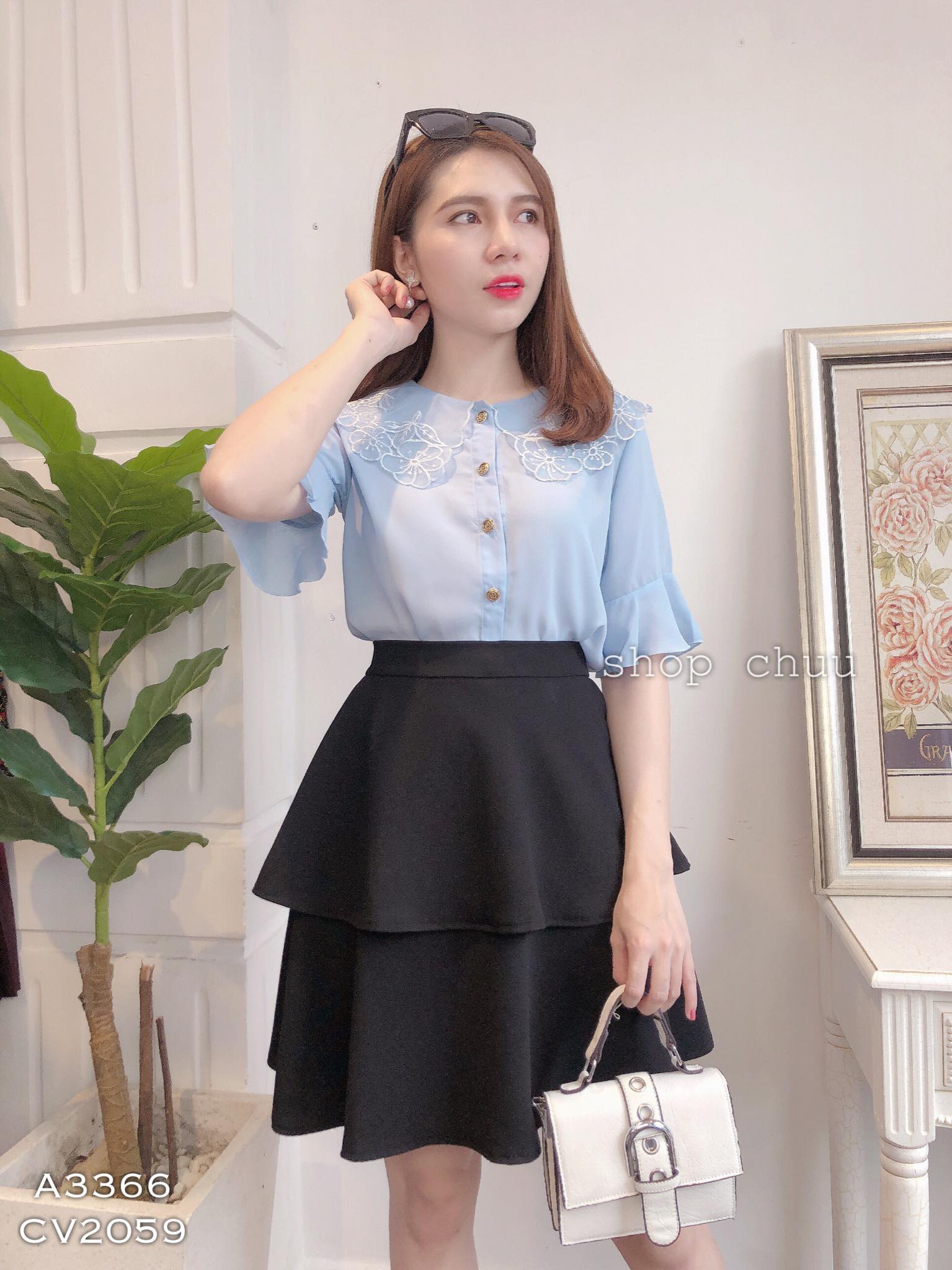 Chân váy xòe 2 tầng CHUU CV2059
