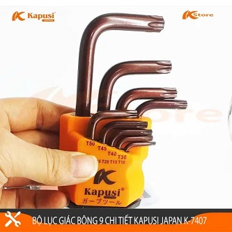 Bộ lục giác nâu 9pc kapusi k-7407