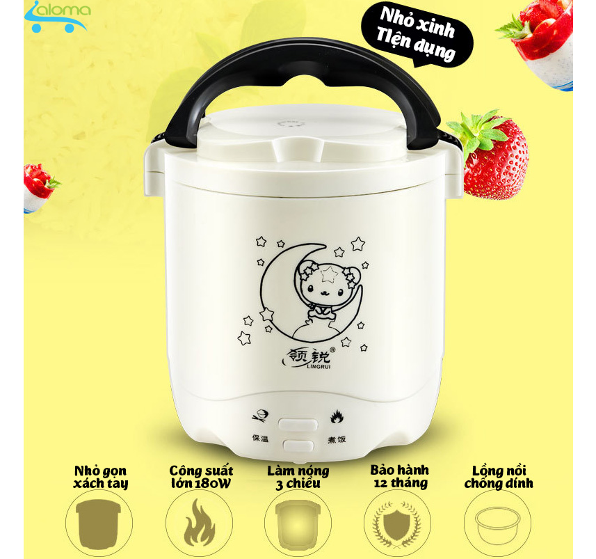 [Nhỏ xinh nấu cơm ngon] Nồi cơm điện mini 1.2L Mini Rice Cooker nấu cơm làm bánh nấu cháo làm súp cho 1-2 người nấu cơm tại văn phòng bệnh viện