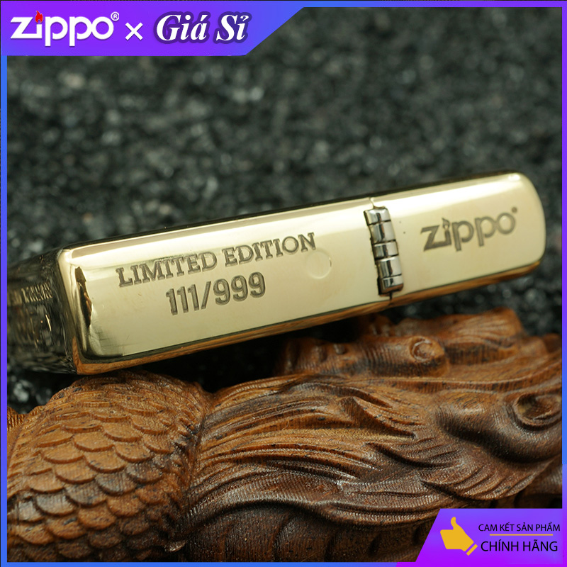 Bật lửa Zippo khắc Cha Con bản giới hạn màu đồng bóng