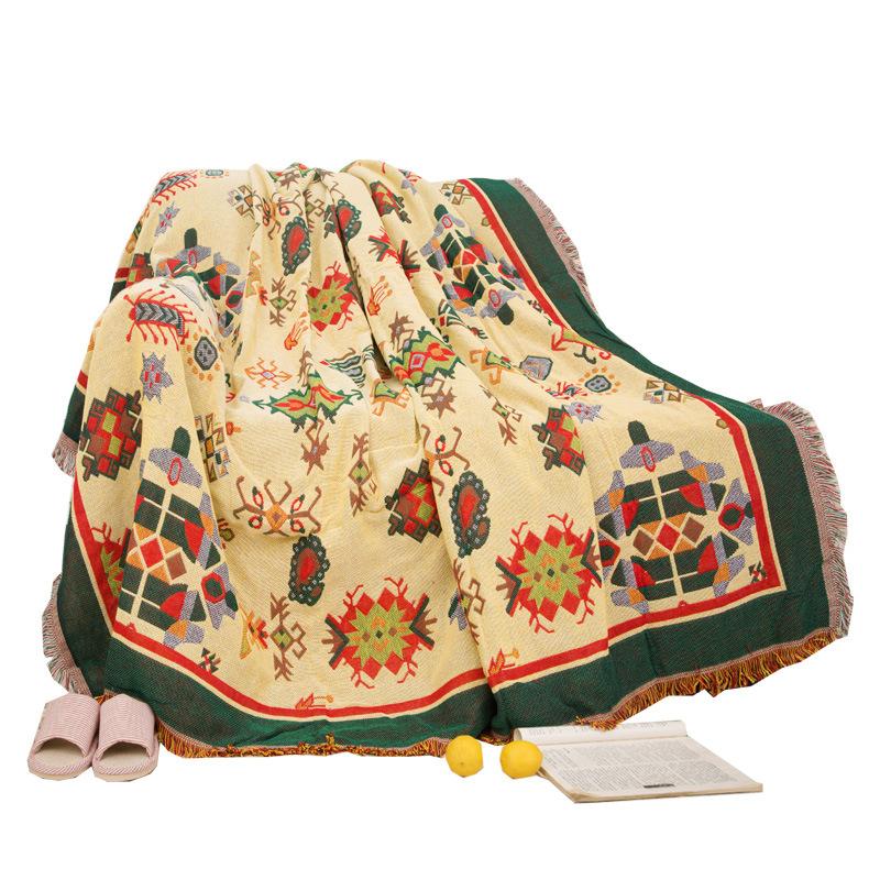 [HCM]Thảm cotton phủ ghế sofa Thảm khăn trang trí Màu Thổ cẩm PA9455