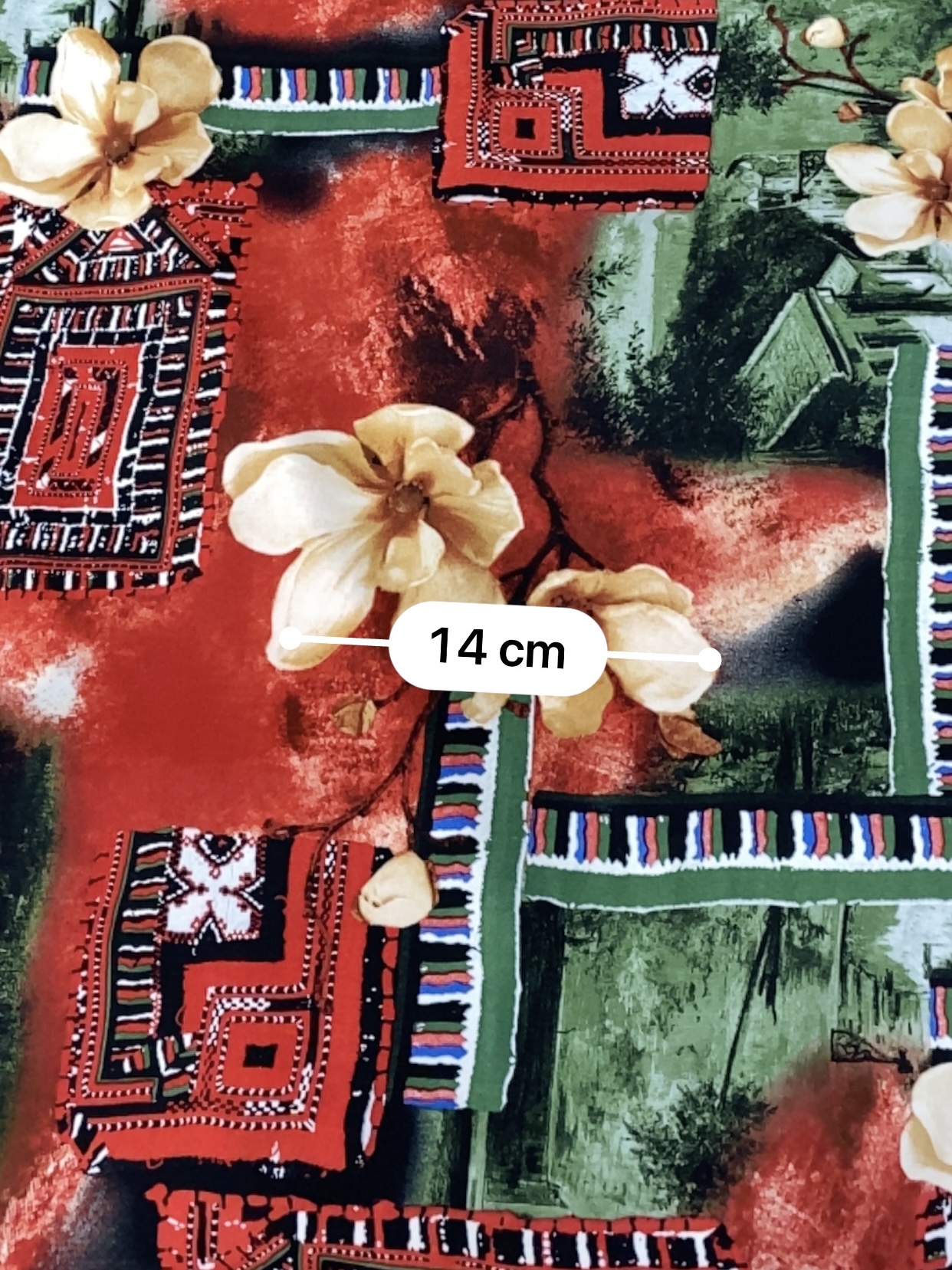 Vải lụa Mango hoa văn lập thể MS3721