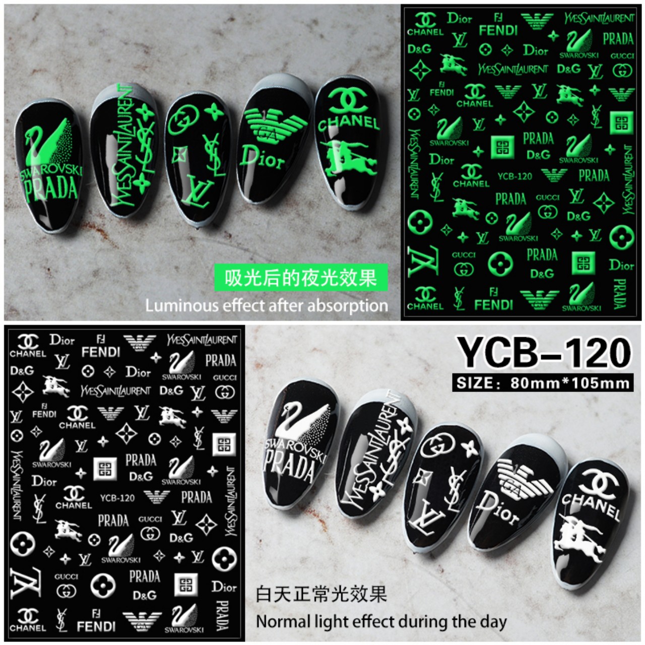 STICKER 3D - STICKER THƯƠNG HIỆU ❤️HÌNH DÁN NAIL❤️