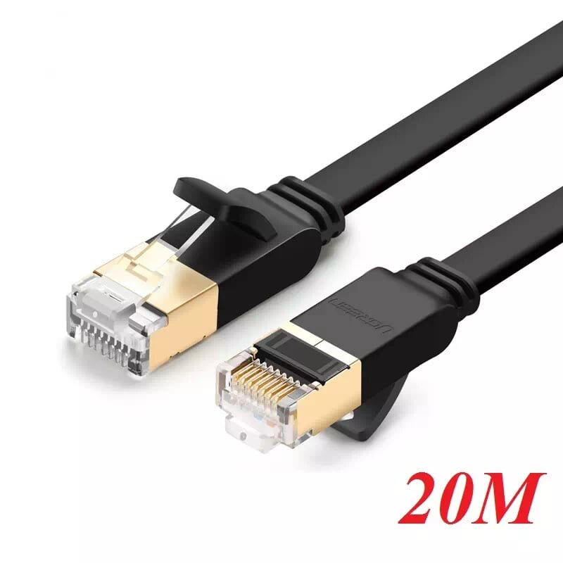Ugreen 11267 20M màu Đen Cáp mạng LAN CAT 7 STP dây dẹp NW106