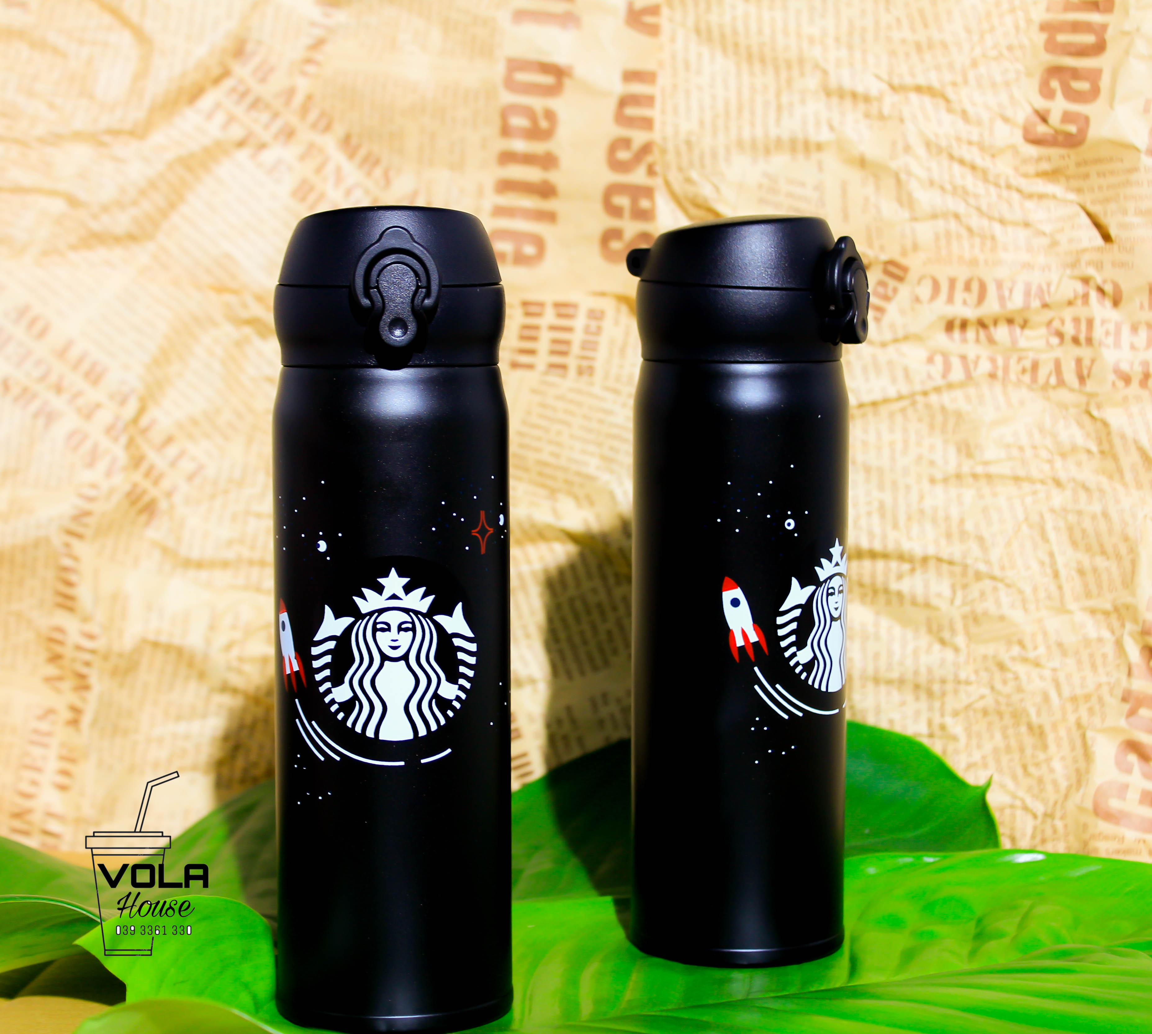 Bình giữ nhiệt Starbucks Rocket đen nhám Dung tích 500ml