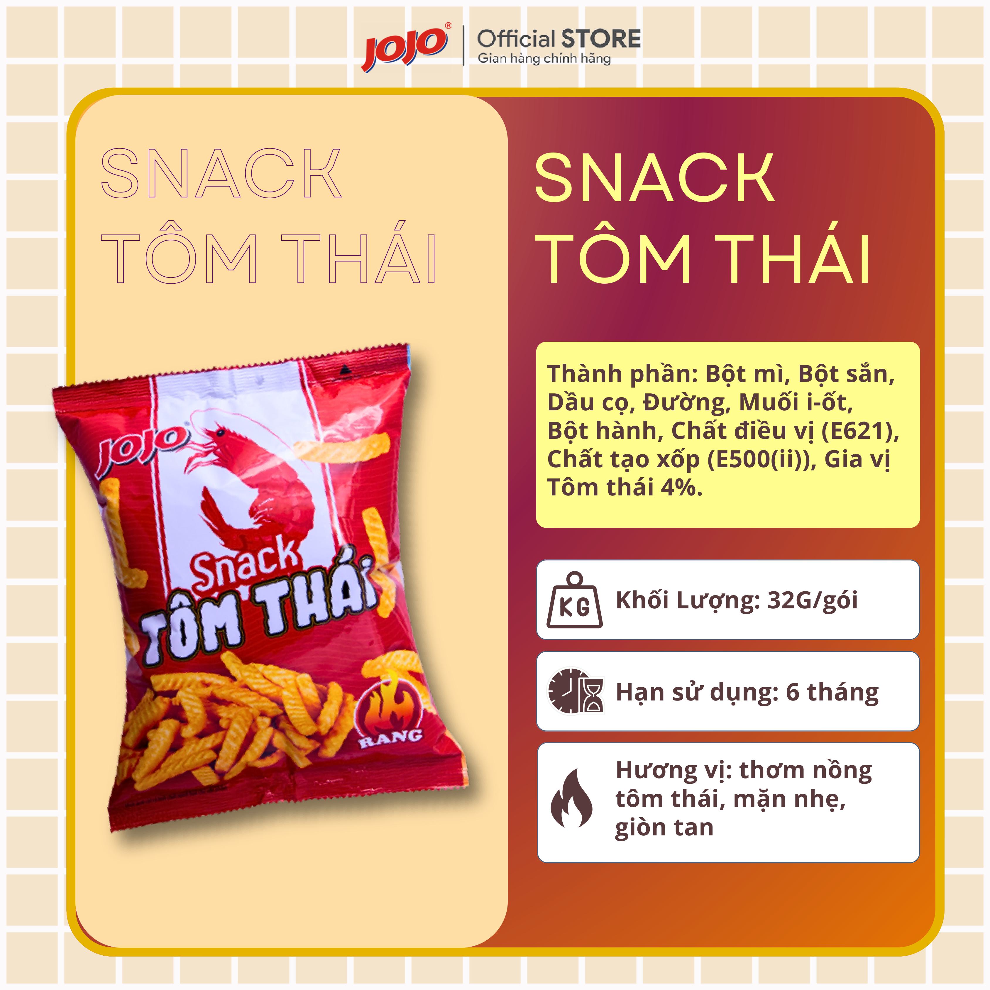 Snack JOJO Vị Rau Củ Quả Loại 32G (Tặng Đậu 30G)