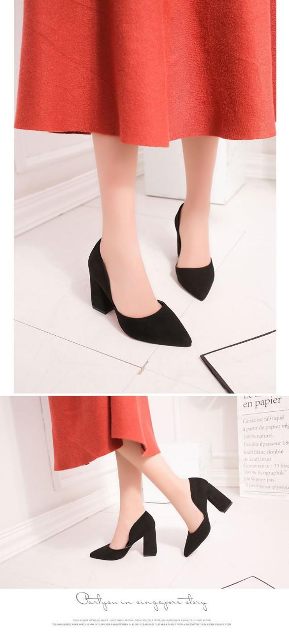 Giày cao gót 7 phân NỮA công sở da lộn