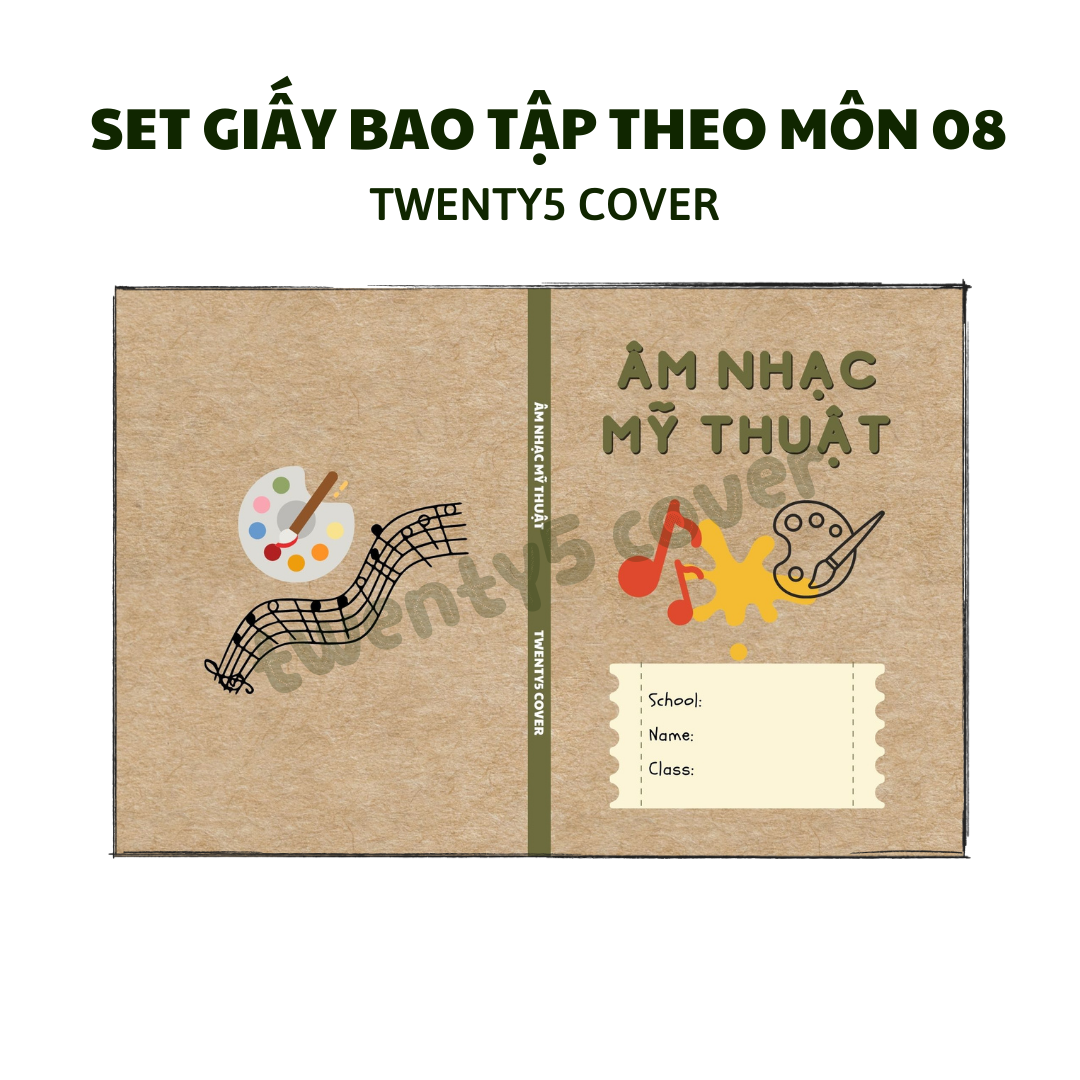 Set giấy bao tập theo môn mẫu số 09