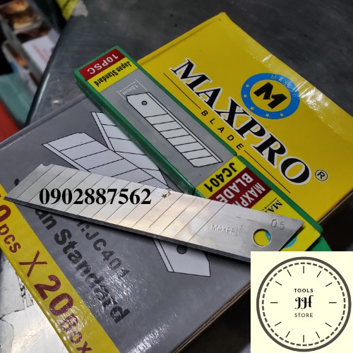 10 lưỡi dao rọc giấy maxpro hàng công ty (18mm A100)