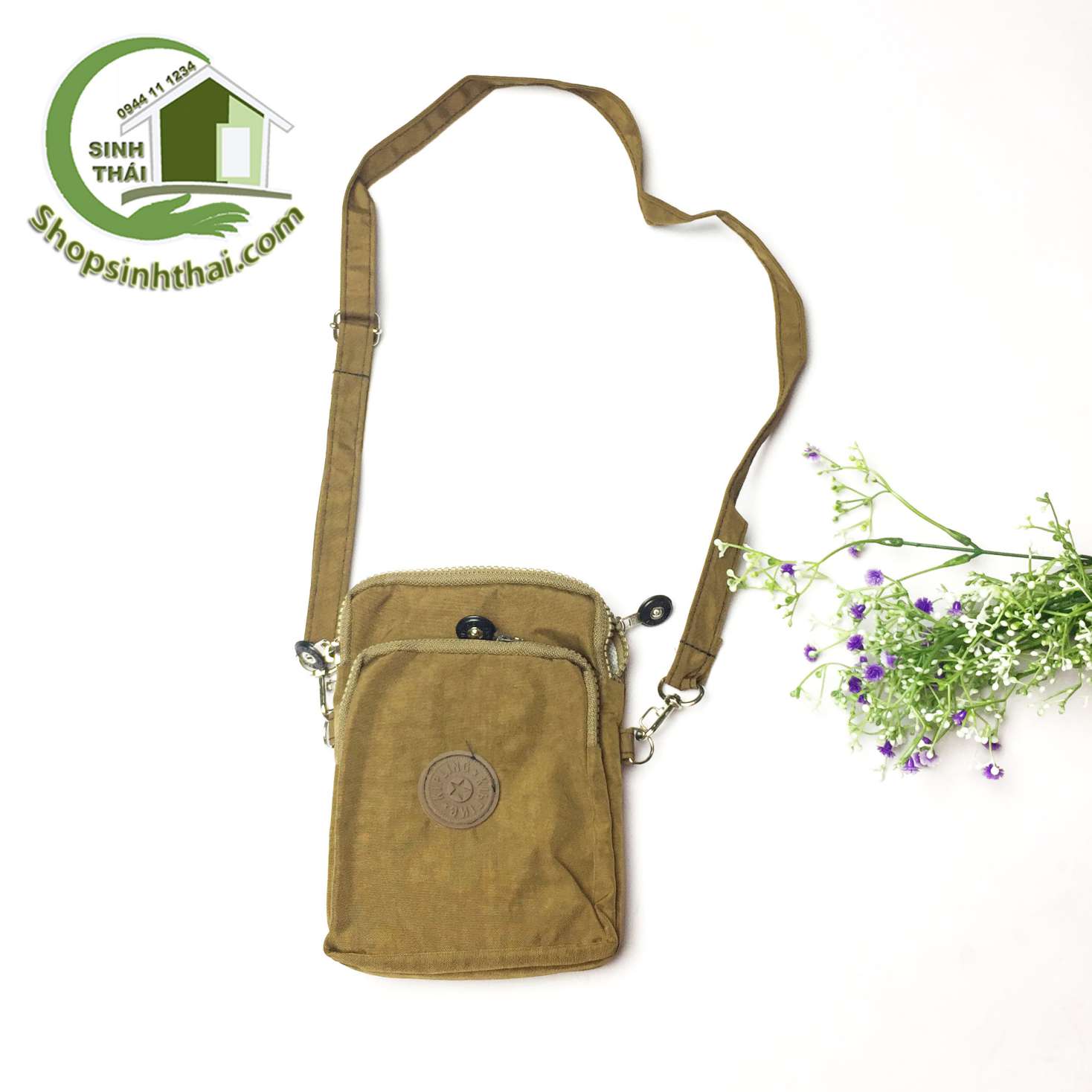 [HCM]Túi đeo chéo Kipling màu trơn - túi du lịch nhỏ gọn đựng điện thoại bóp ví tiền - 20cm x 14cm - màu ngẫu nhiên