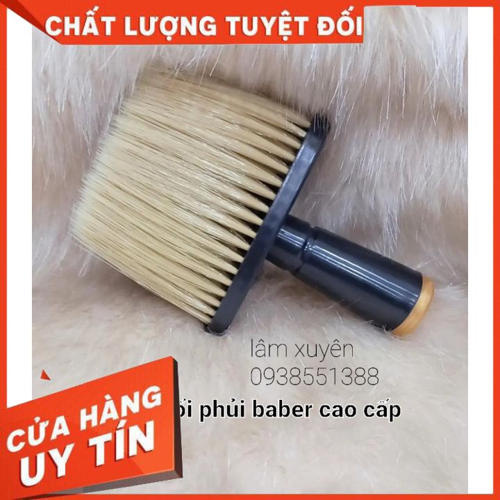 Lược Chải Chổi phủi tóc Barber cao cấp sang trọng, nhỏ gọn cho salon barber shop nam nữ Cán nhựa bền Lông mềm FREESHIP