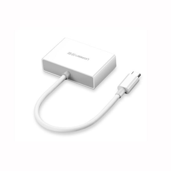Cáp Chuyển USB Type C sang HDMI và VGA Ugreen 30843 (Trắng) Chính Hãng