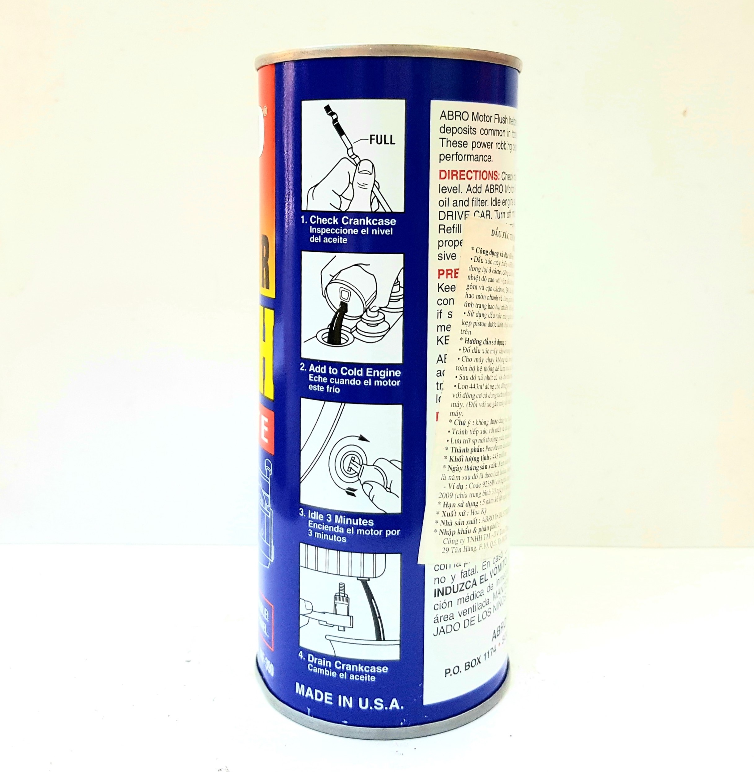 [HCM]Súc rửa động cơ dạng lon ABRO MOTOR Flush 443ml