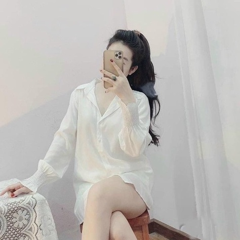 Áo Sơ Mi Trắng Tay Bồng Nữ Kiểu Dáng Basic Thời Trang Nữ
