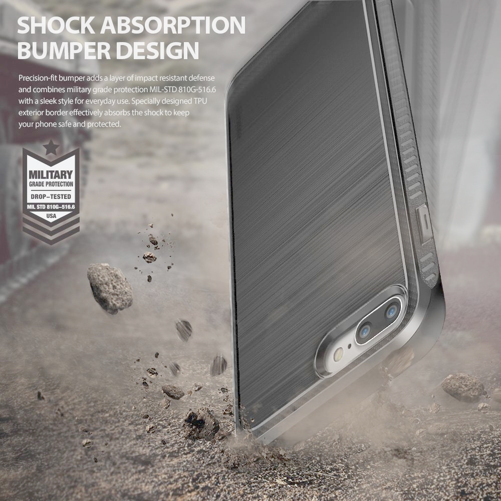 Ốp lưng Ringke Onyx iPhone 8 Plus / 7 Plus (Xám)